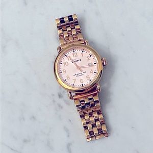 Shinola Runwell Argonite 705 unisex 40mm Watch with Rose Gold Face and Brand